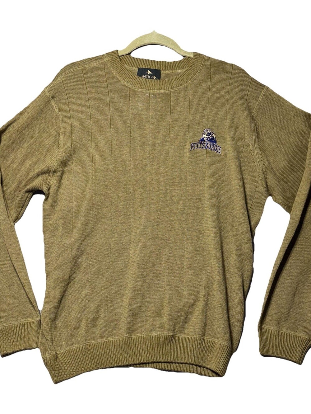 VINTAGE Antigua Sweater Adult Medium Pittsburgh Panthers Logo Mens NWT Olive GRE